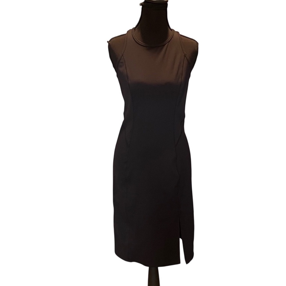 Z by Zella Womens Black Athletic Racerback Midi Dress Side Slit XS Athleisure
